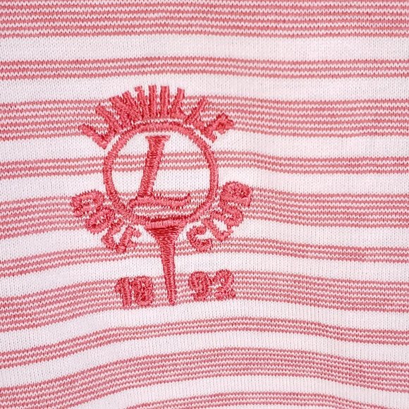 Peter Millar Polo Shirt Men's Medium Multicolor Stripes Linville Golf Club Logo - Picture 3 of 9